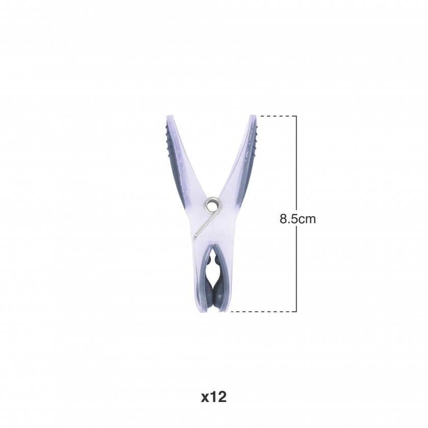 Mola Roupa Pp Cinzento  Pack 12 8.5cm