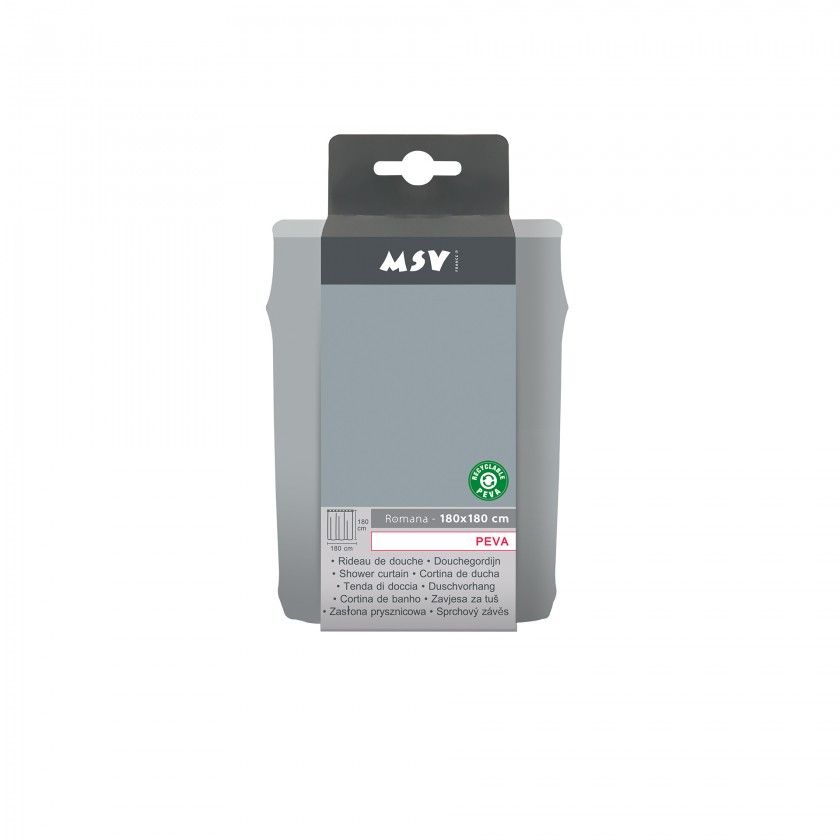 Cortina Banho Poliester Cinzento 180X180cm