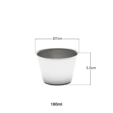 Forma Pudim Flan Inox 180ml Ø7X5.5cm