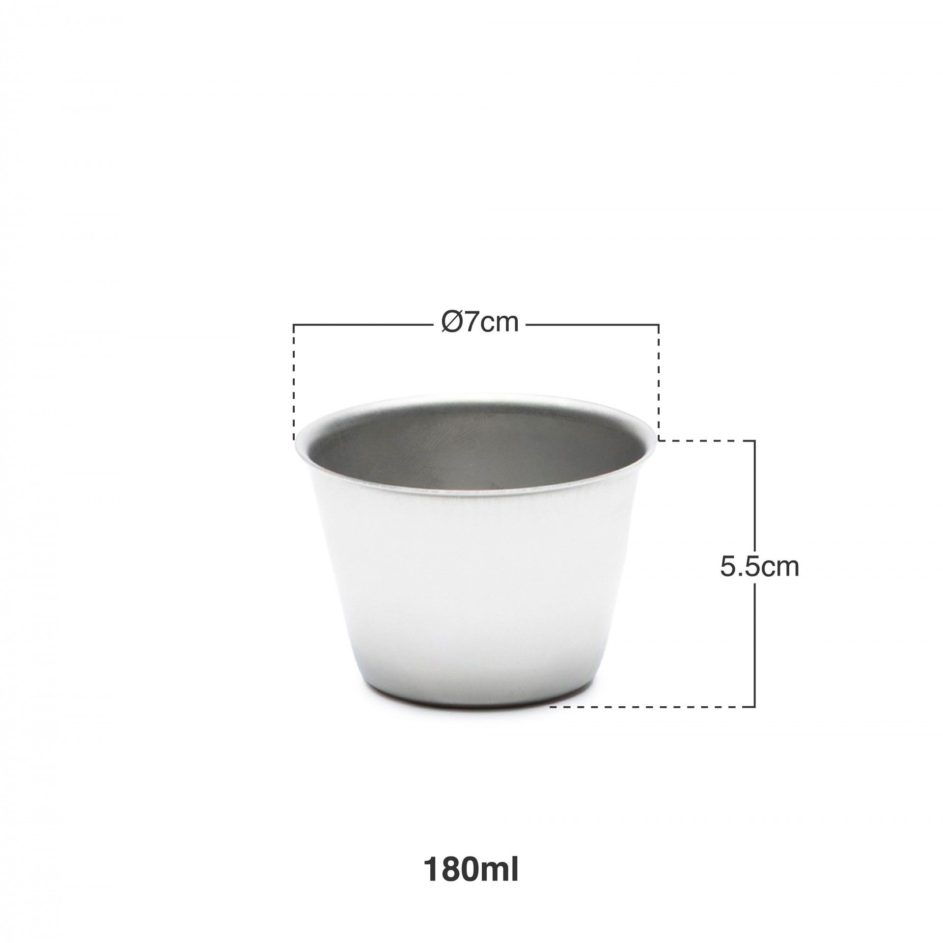 Forma Pudim Flan Inox 180ml Ø7X5.5cm