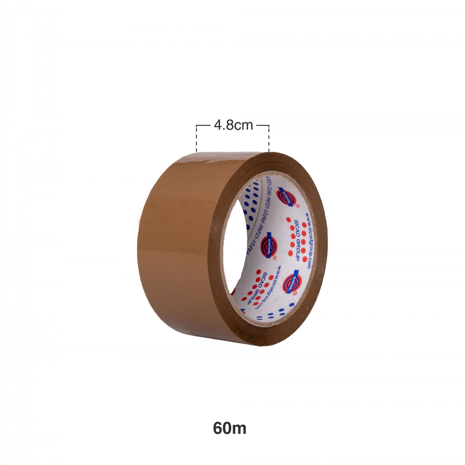 Fita Cola Pvc Eurocel Castanha 48mmX60m