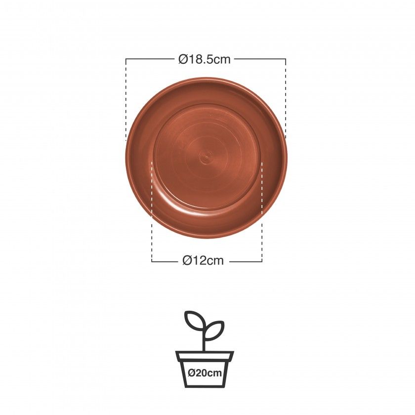 Prato para Vaso Pl�stico Tradicional Brilho Redondo