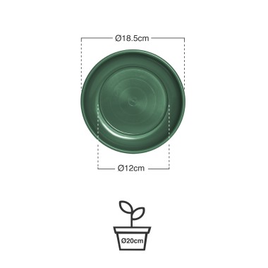 Prato para Vaso Plástico Tradicional Brilho Redondo
