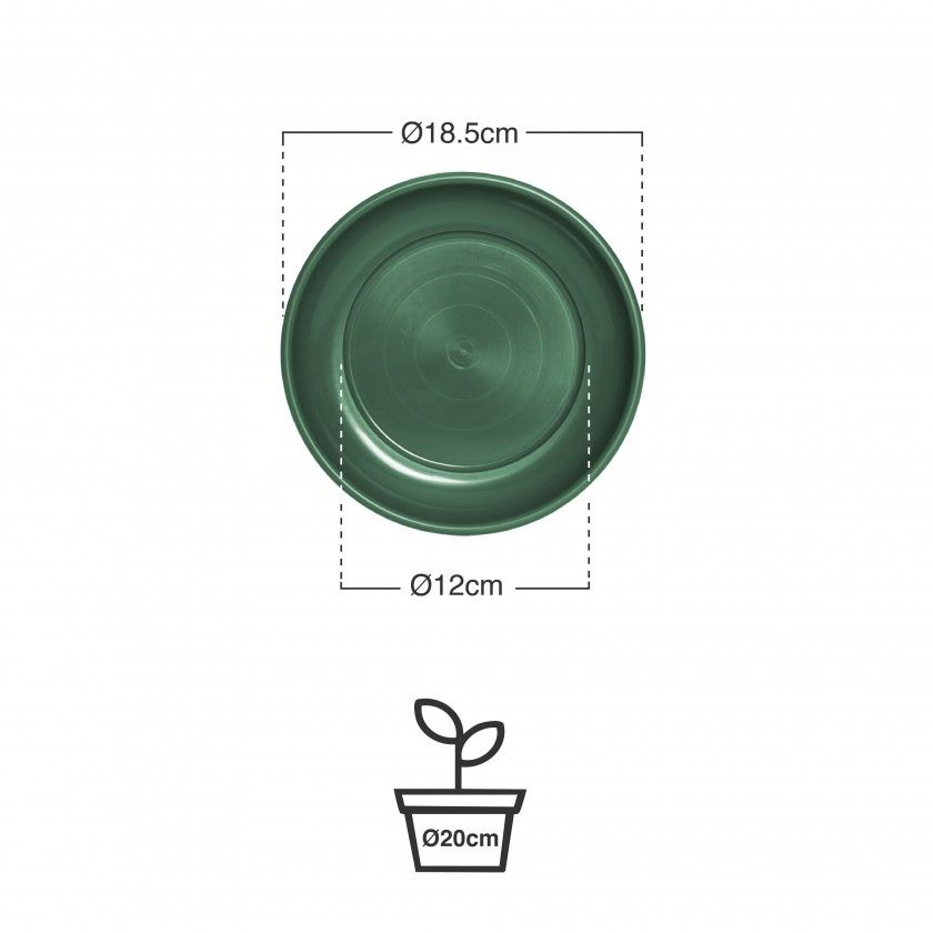 Prato para Vaso Pl�stico Tradicional Brilho Redondo