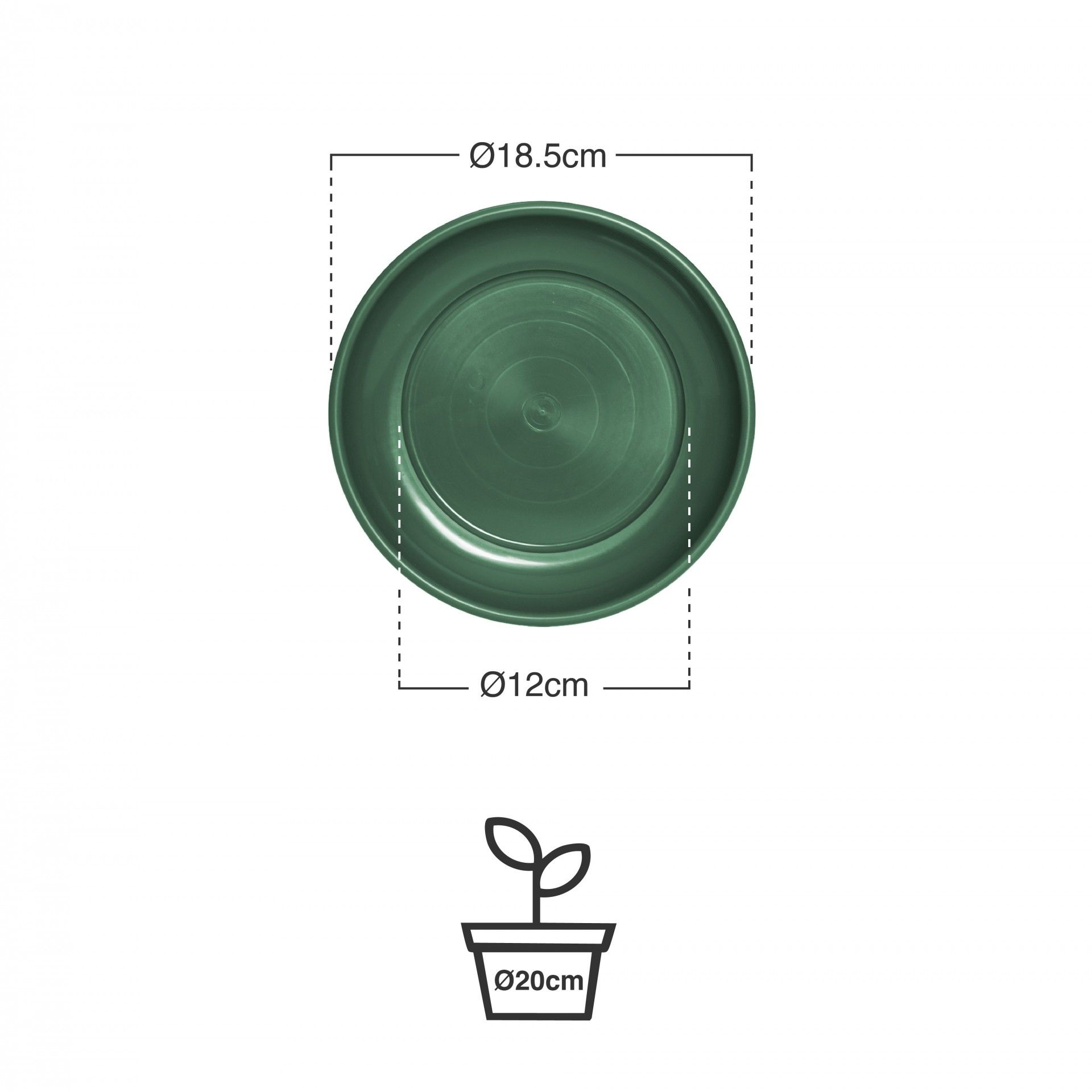 Prato para Vaso Plástico Tradicional Brilho Redondo