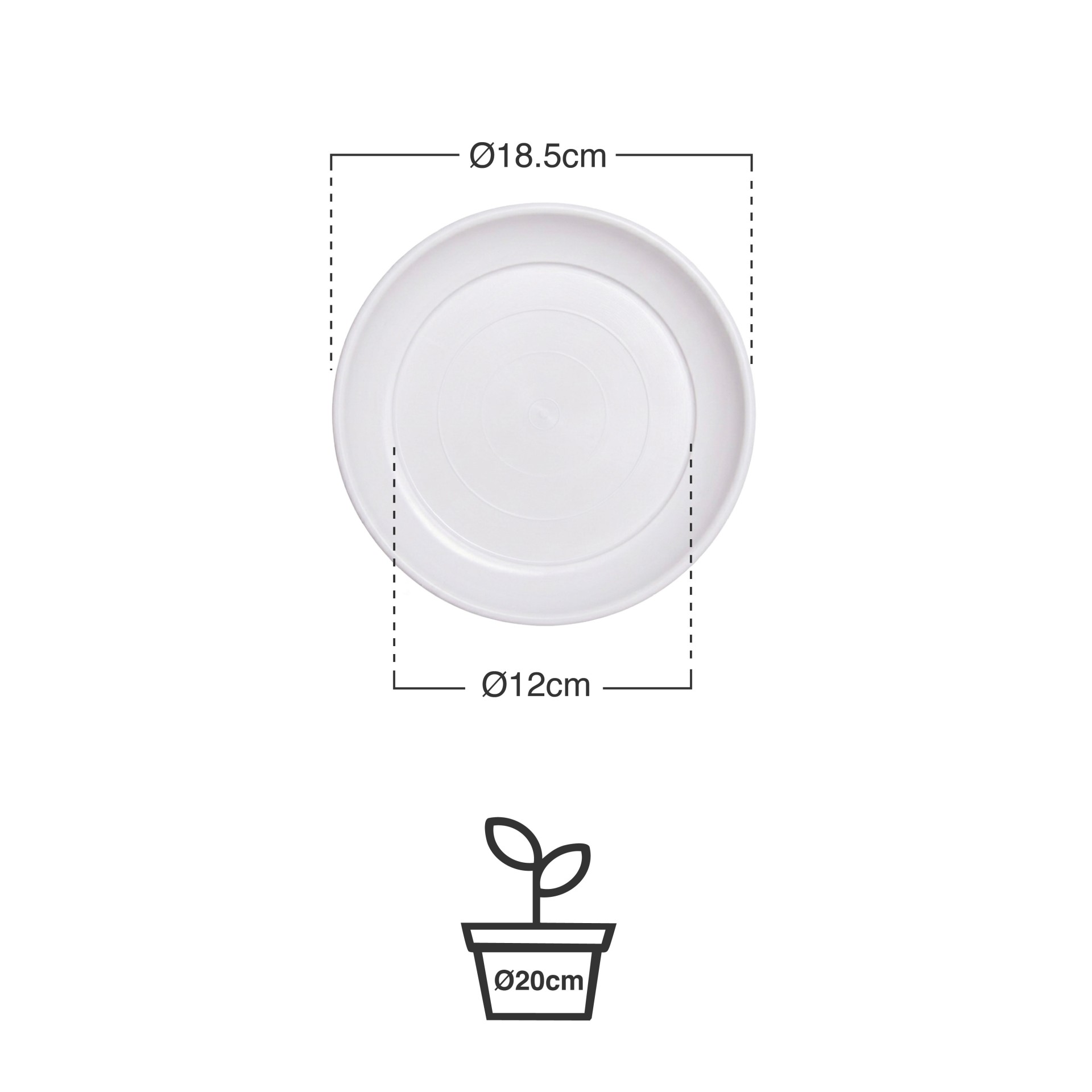 Prato para Vaso Plástico Tradicional Brilho Redondo