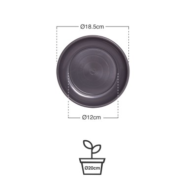 Prato para Vaso Pl�stico Tradicional Brilho Redondo