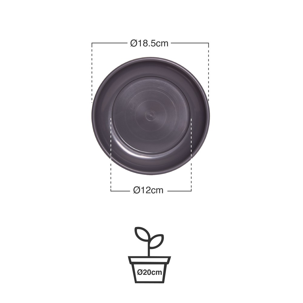 Prato para Vaso Pl�stico Tradicional Brilho Redondo