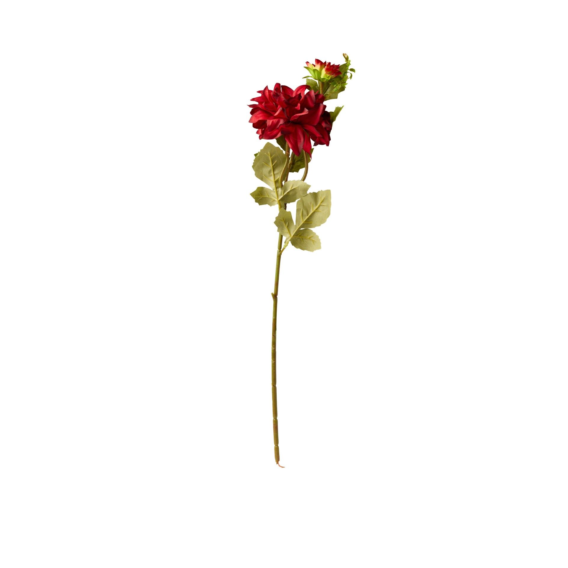 Haste Dália com Botão Vermelho 65cm
