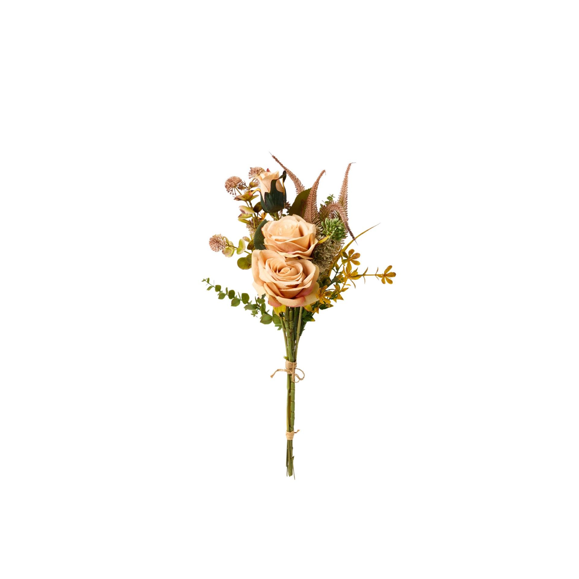 Bouquet De Rosas Com Eucalipto Champagne 40cm
