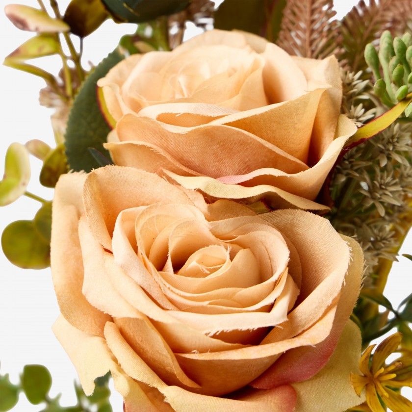 Bouquet De Rosas Com Eucalipto Champagne 40cm Bouquet De Rosas Com Eucalipto Champagne 40cm