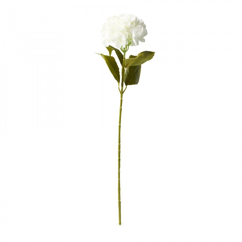 Haste Hortense Folhas Branco 65cm Haste Hortense Folhas Branco 65cm