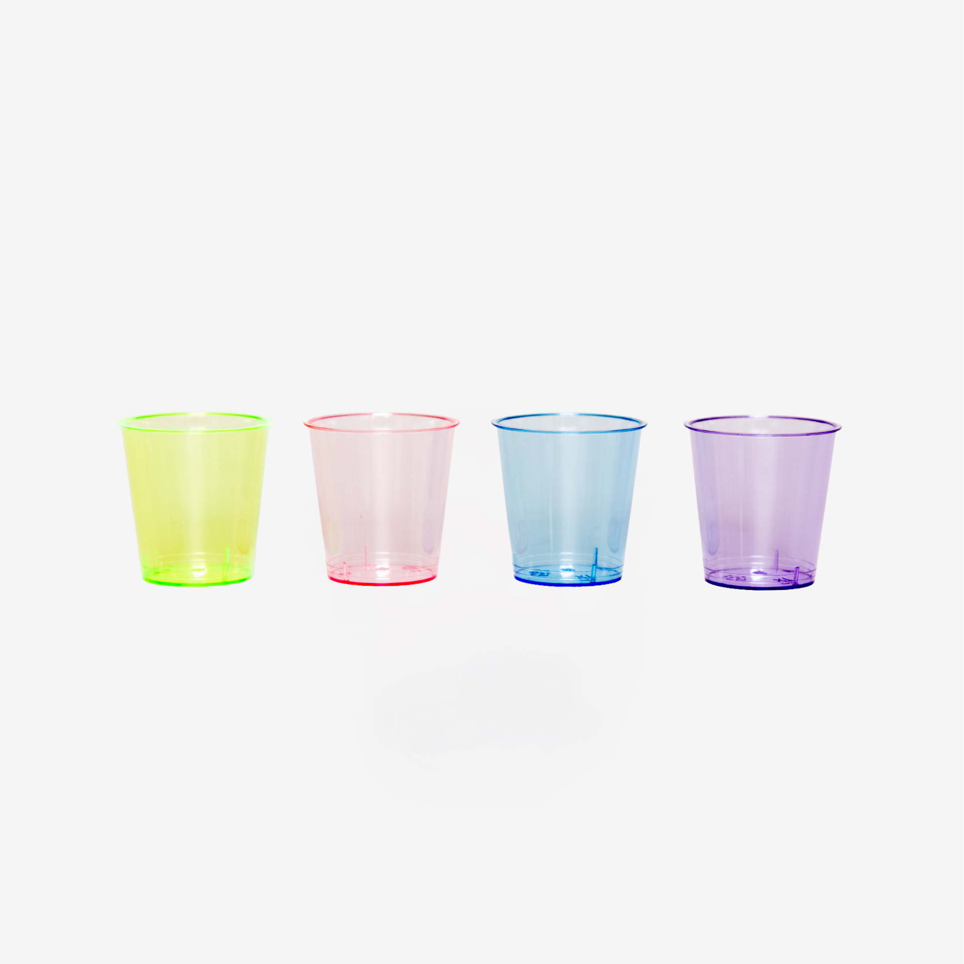 Copo Shot Plástico Reutilizável Colores 30ml Pack 24