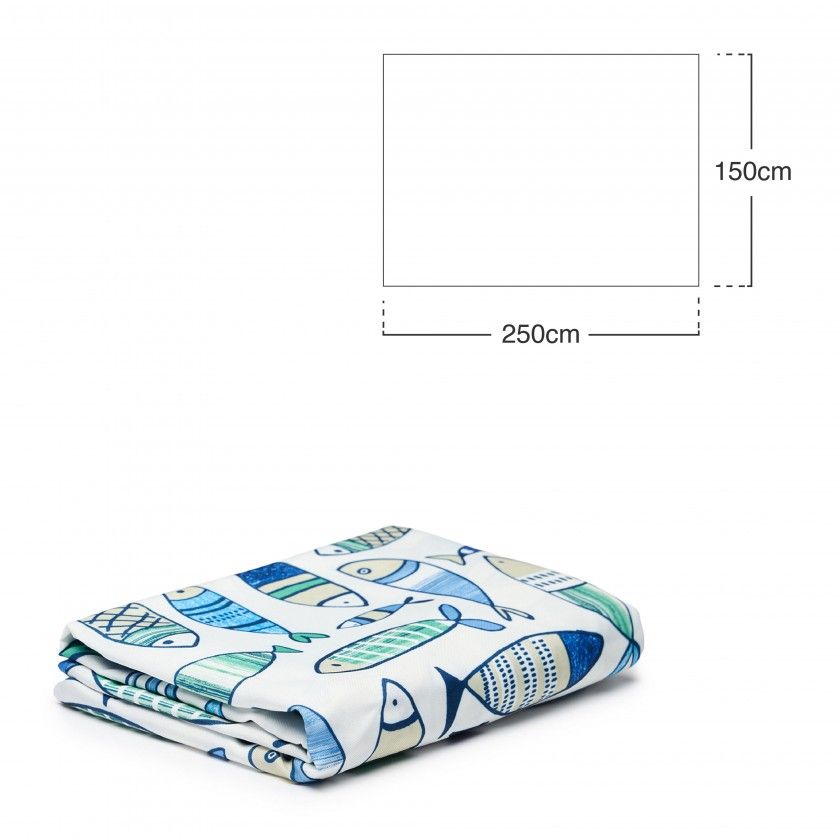 Toalha Anti Mancha Peixes 150X250cm