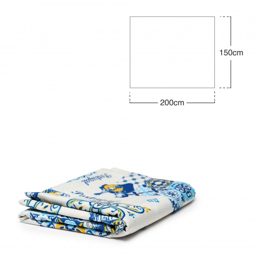 Toalha Anti Mancha Azuleijos 150X200cm Toalha Anti Mancha Azuleijos 150X200cm