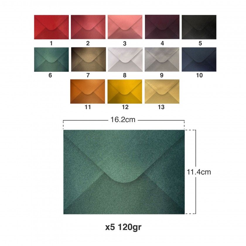 Envelope Metalizados 120gr 114X162mm Pack 5 Envelope Metalizados 120gr 114X162mm Pack 5