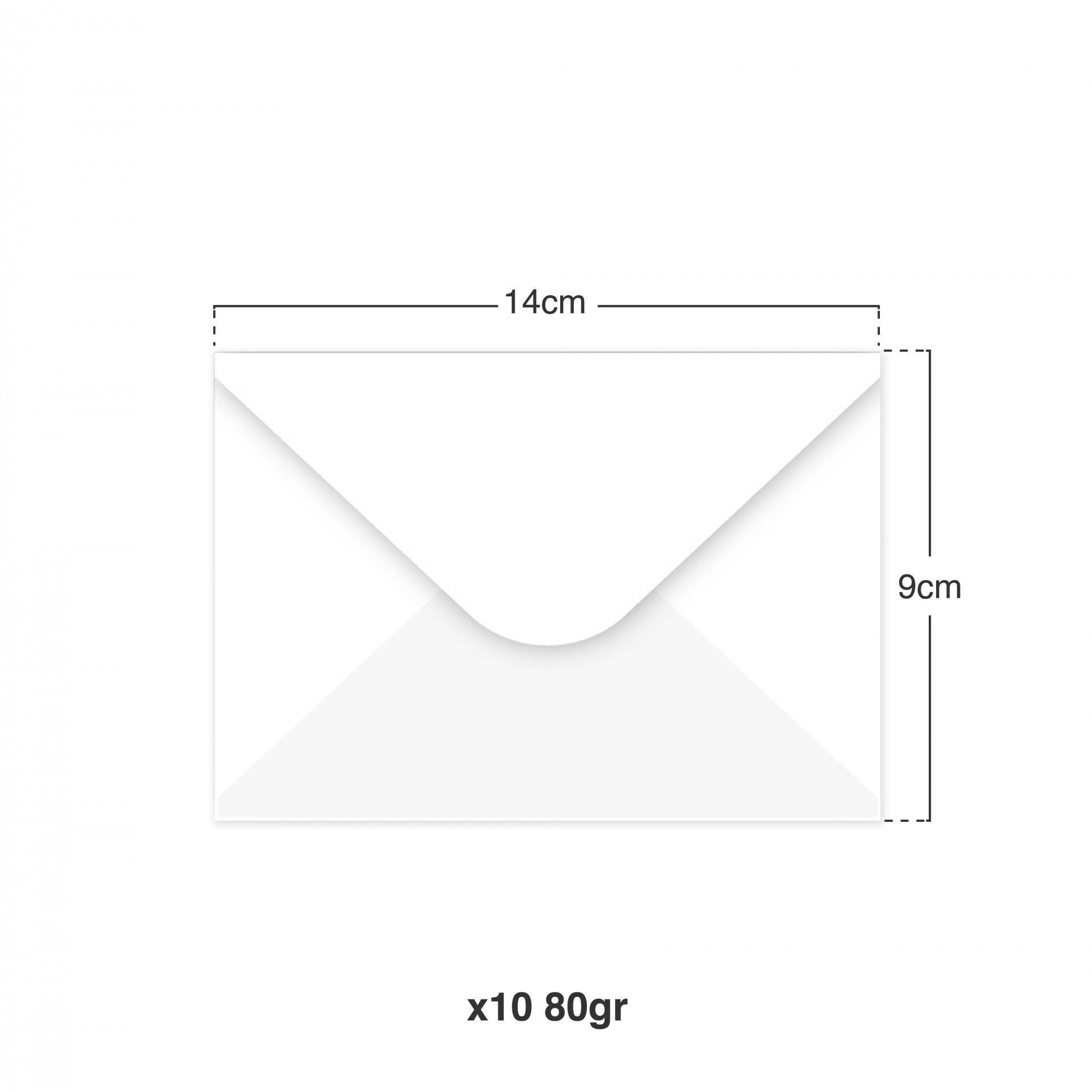Envelope Tradicional Branco 90X140mm Pack 10