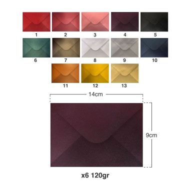 Envelope Metalizados 120gr 90X140mm Pack 6