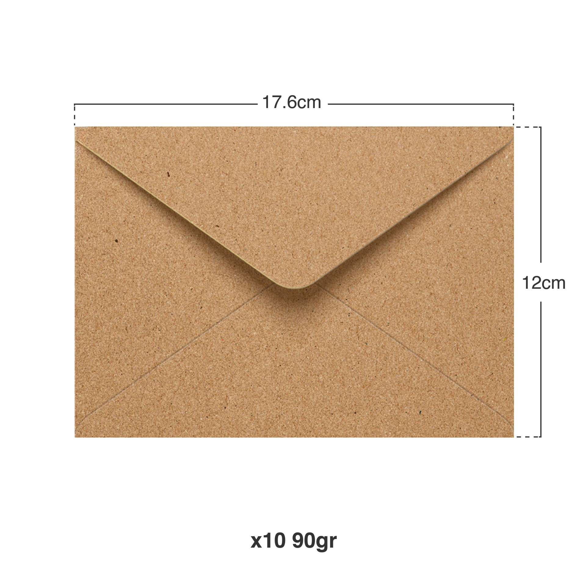 Envelope Kraft 90gr 120X176mm Pack 10