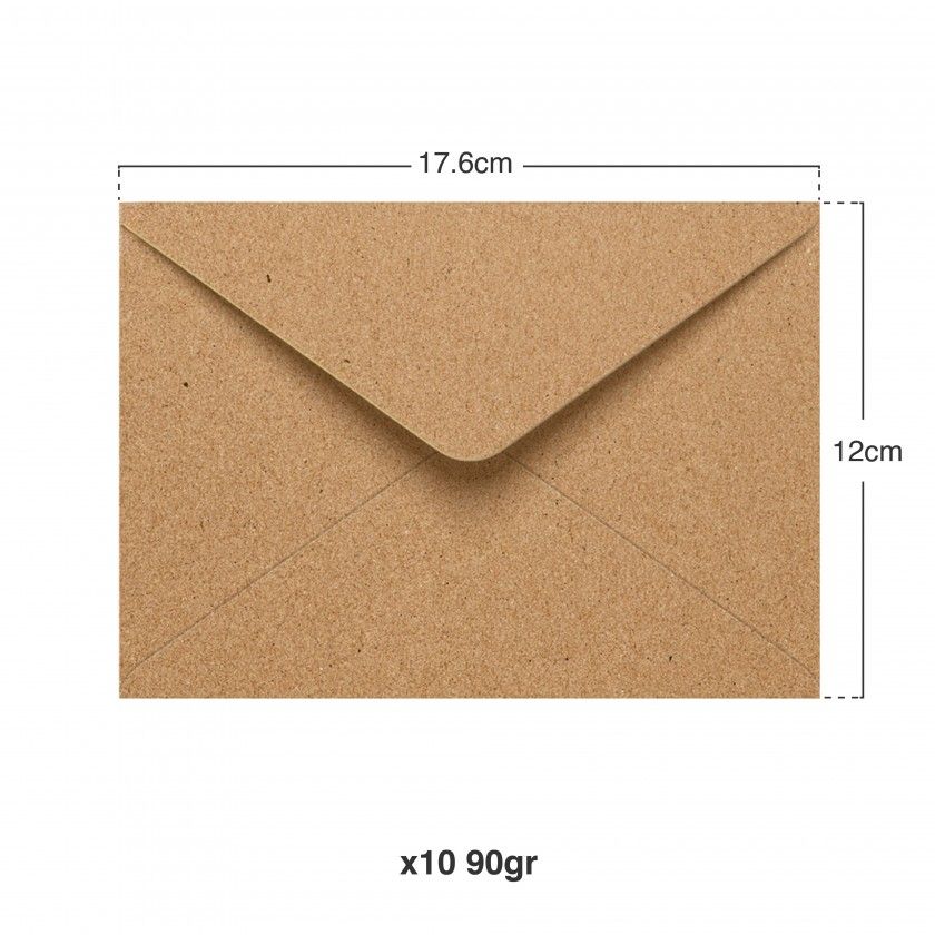 Envelope Kraft 90gr 120X176mm Pack 10 Envelope Kraft 90gr 120X176mm Pack 10