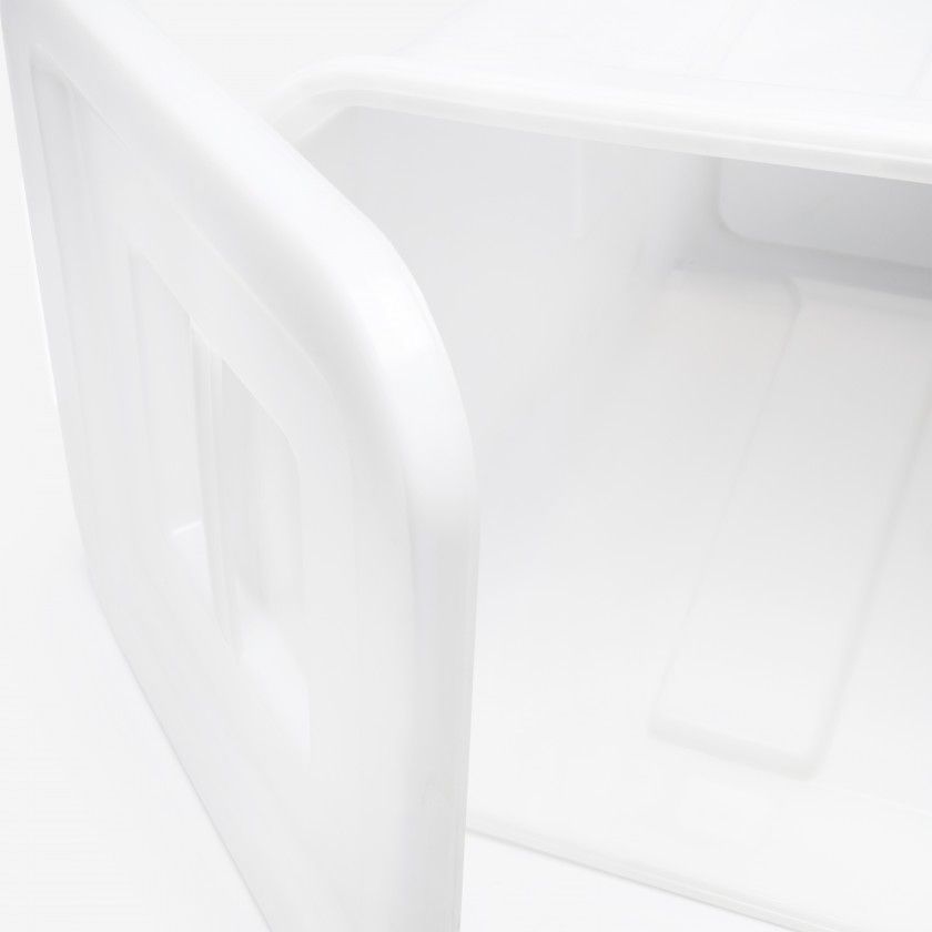 Contentor Polietileno com Tampa Quadrado Branco 60L 41.5X41.5X50cm Contentor Polietileno com Tampa Quadrado Branco 60L 41.5X41.5X50cm