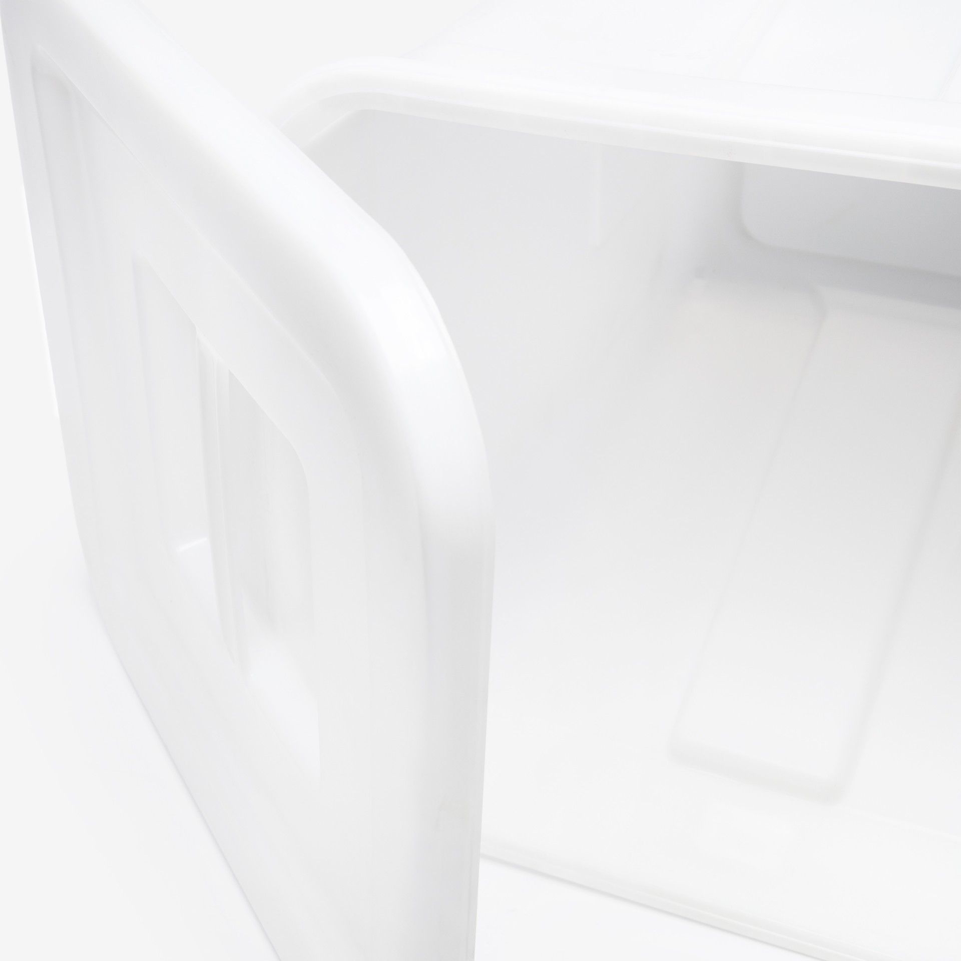 Contentor Polietileno com Tampa Quadrado Branco 60L 41.5X41.5X50cm