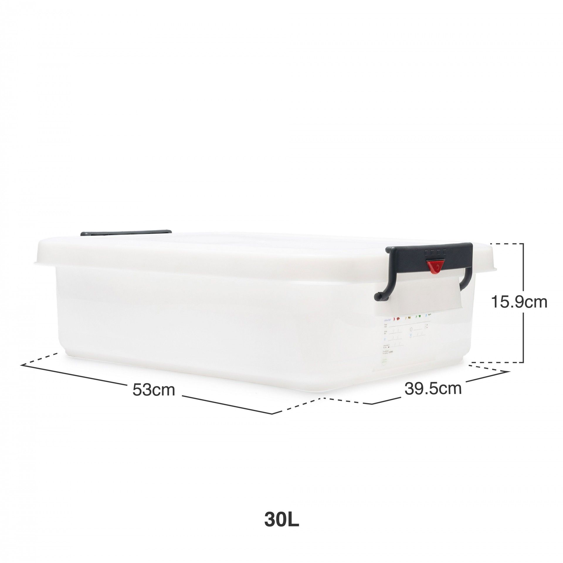 Caixa Hermética Fecho Duplo Lateral 30L 53X39.6X15.9cm Branco