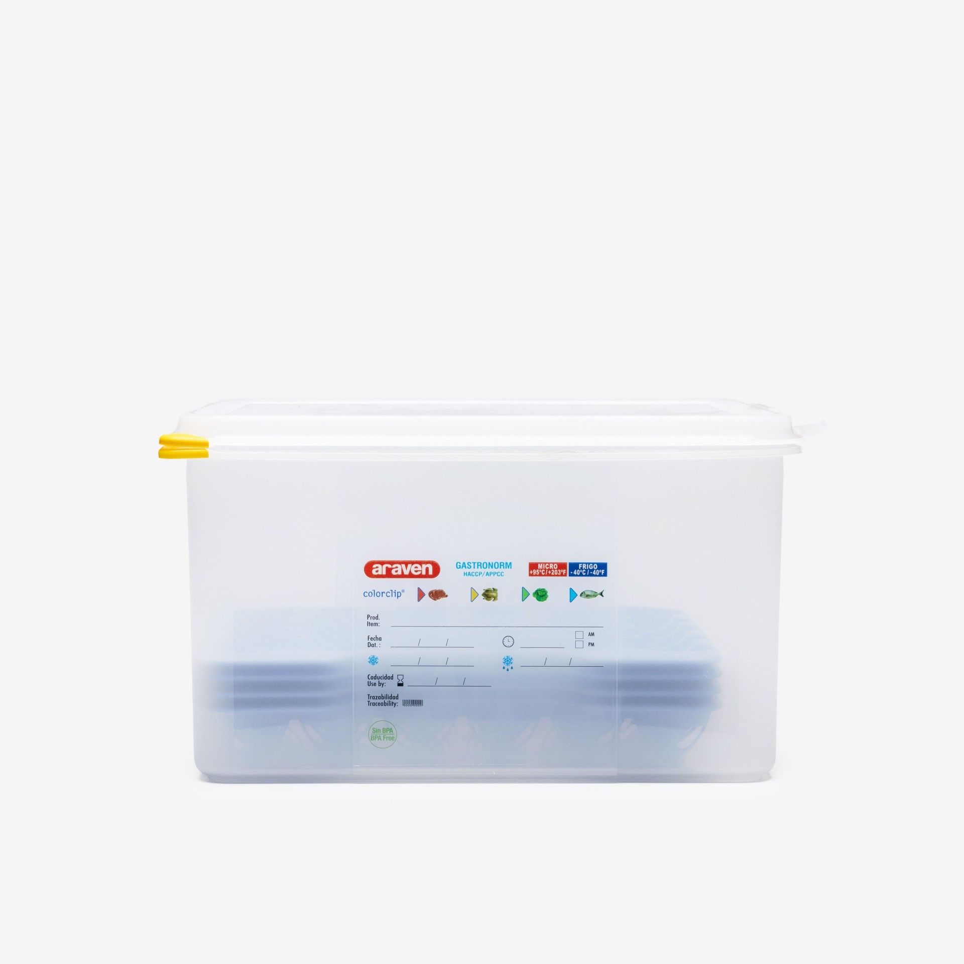 Caixa Hermética Porta Ovos Gn2/3 4 Bandejas 9L 35.4X32.5X20cm
