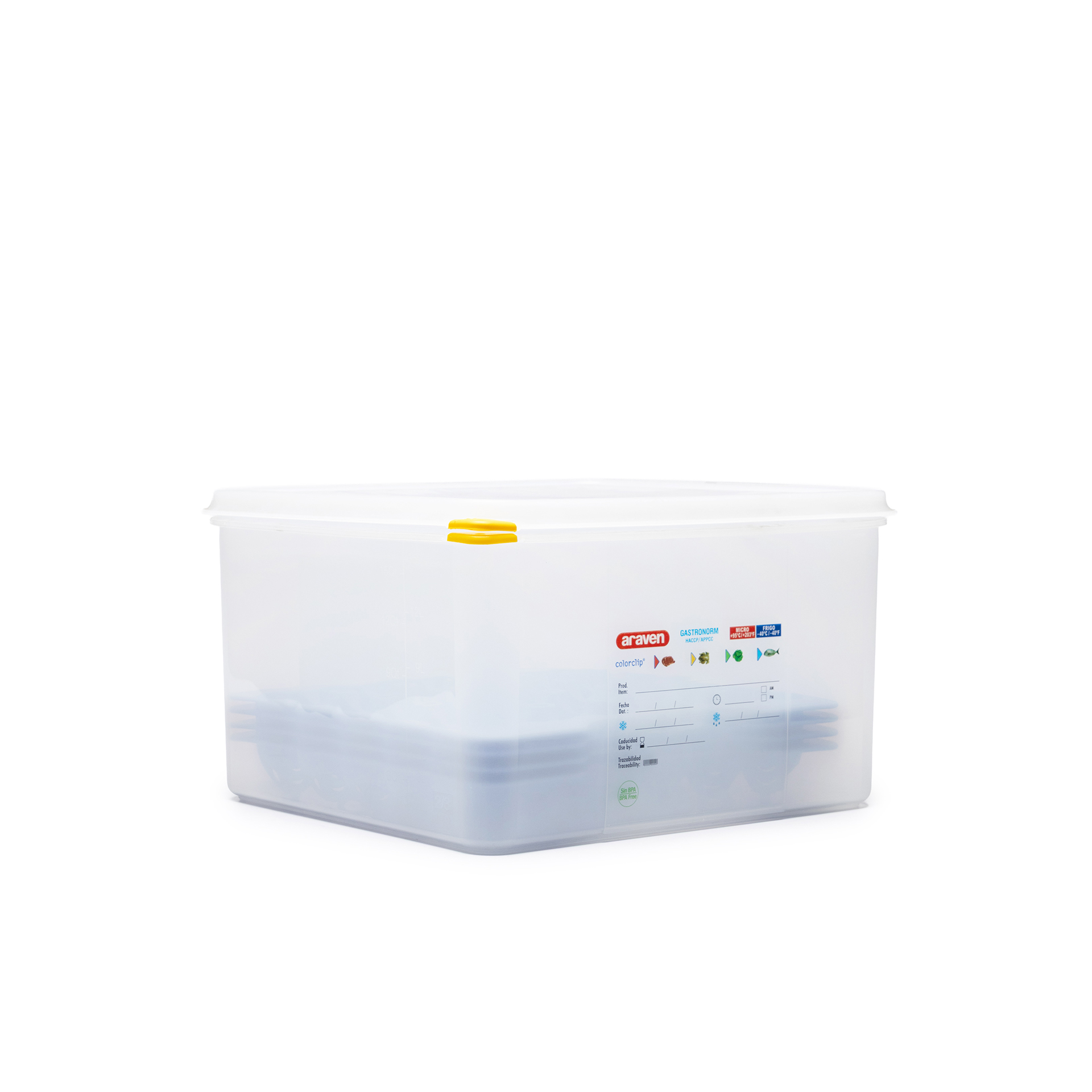 Caixa Hermética Porta Ovos Gn2/3 4 Bandejas 9L 35.4X32.5X20cm