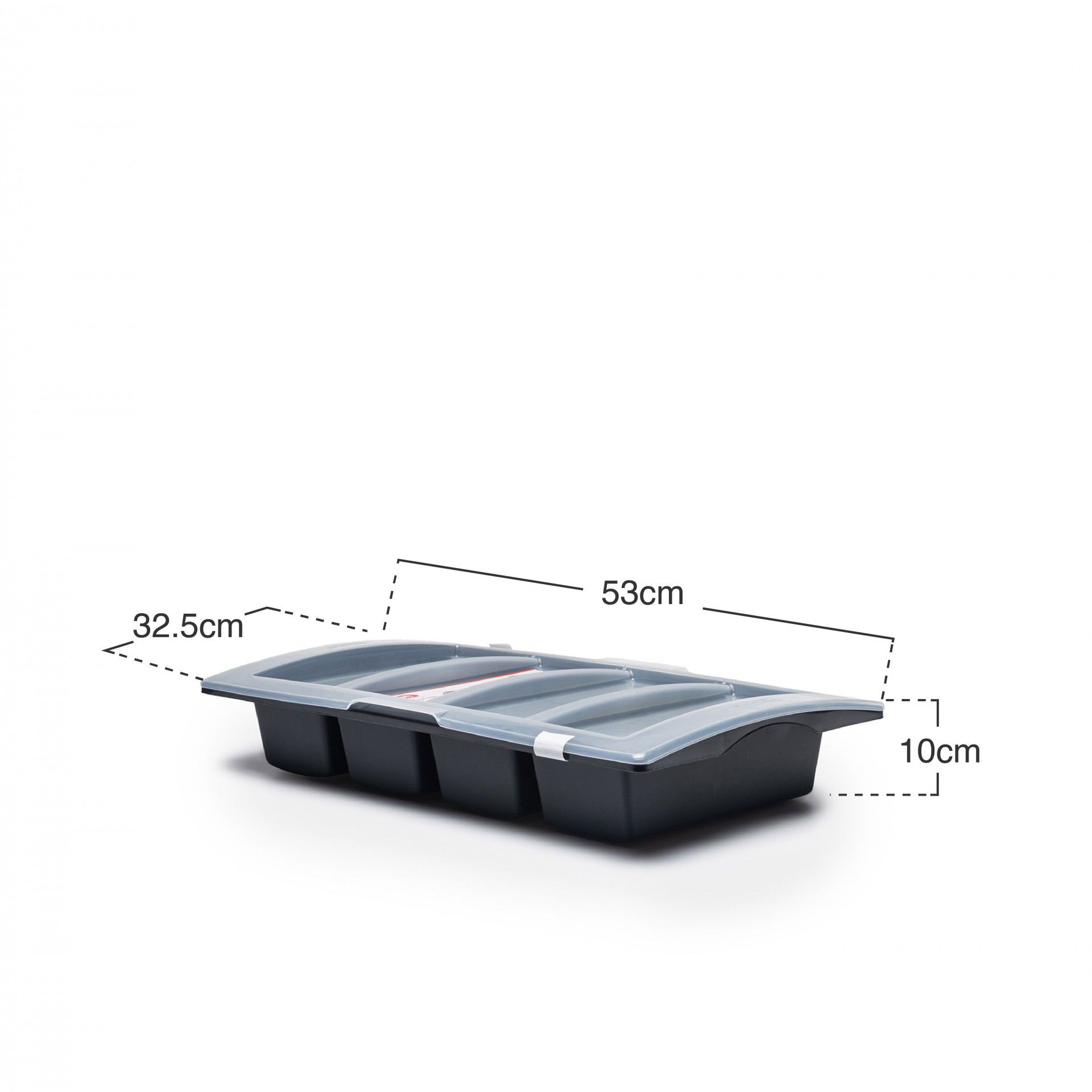 Tabuleiro Separador Talheres Gn1/1 com Tampa 53X32.5X10cm