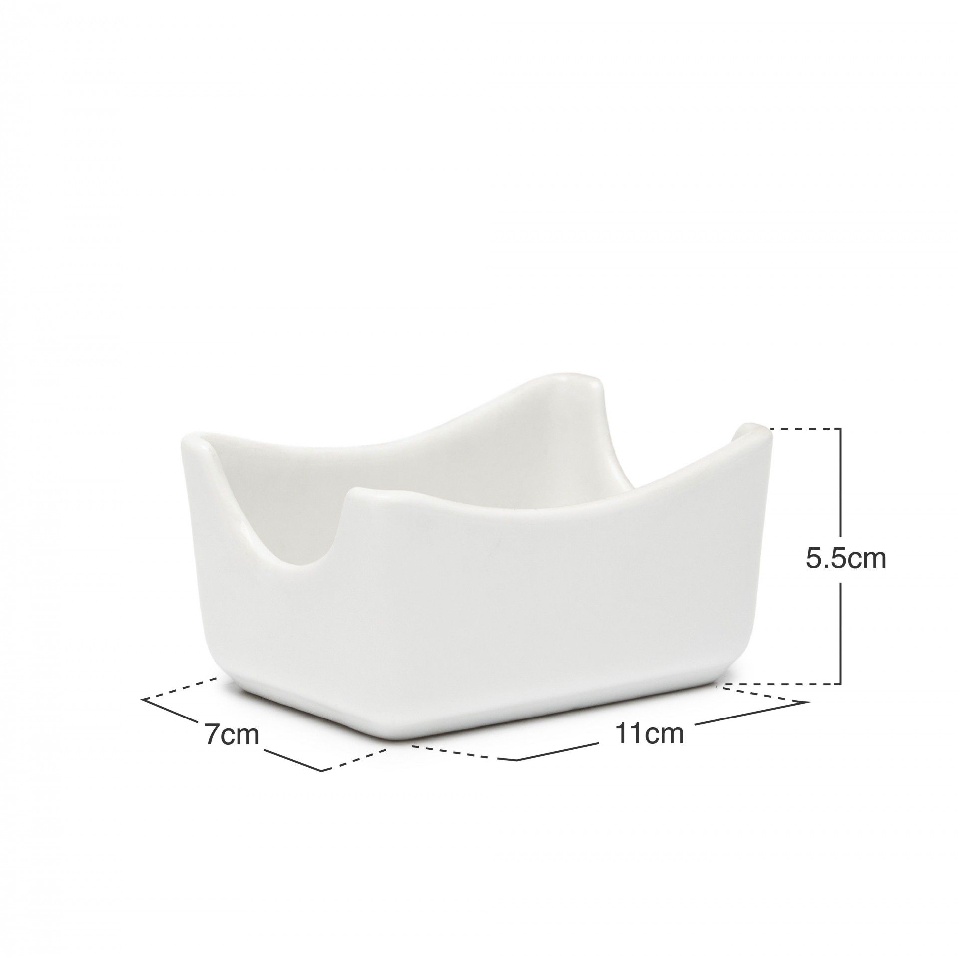Açucareiro Porcelana Ming Branco 7X11X5.5cm