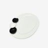 Prato Porcelana Four + 3 Taças Branco 34X28X2cm Prato Porcelana Four + 3 Taças Branco 34X28X2cm