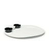 Prato Porcelana Four + 3 Taças Branco 34X28X2cm Prato Porcelana Four + 3 Taças Branco 34X28X2cm