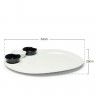 Prato Porcelana Four + 3 Taças Branco 34X28X2cm Prato Porcelana Four + 3 Taças Branco 34X28X2cm