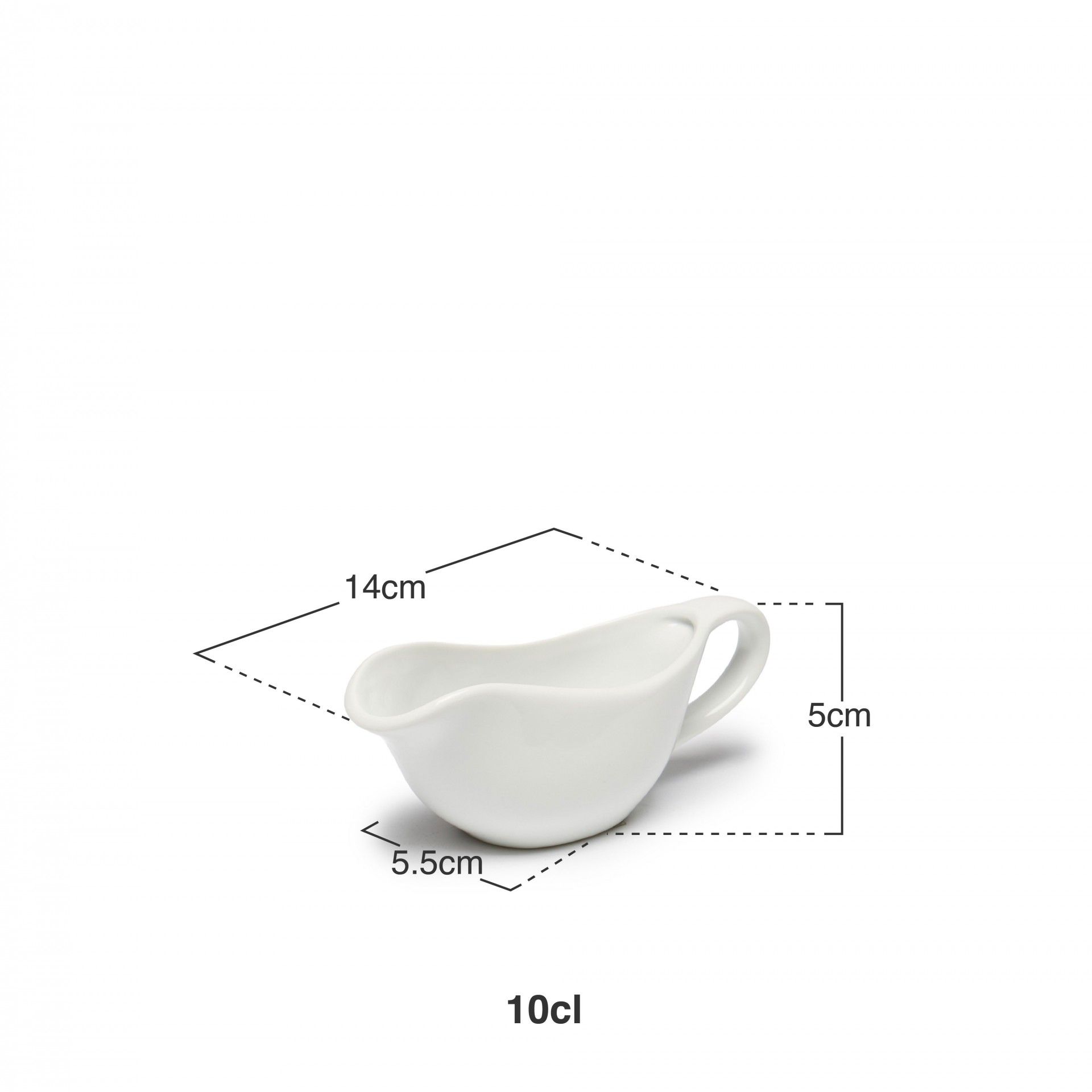 Taça para Molho Porcelana Salsera Branco 10cl 14X5.5X5cm