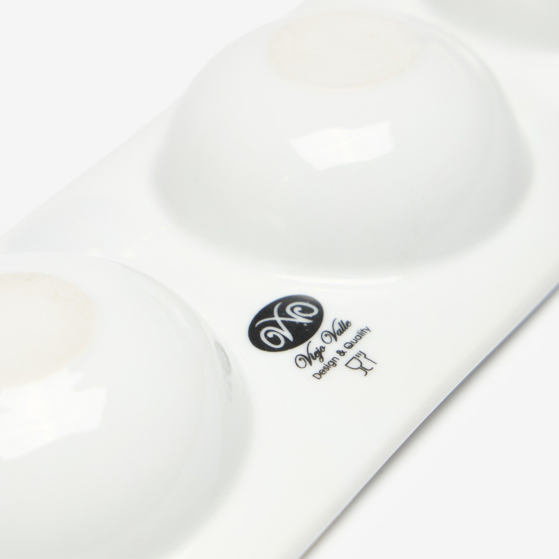 Bandeja Porcelana Degustacion 4 Divisões Branco 31X9X3cm