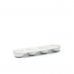 Bandeja Porcelana Degustacion 4 Divisões Branco 31X9X3cm Bandeja Porcelana Degustacion 4 Divisões Branco 31X9X3cm