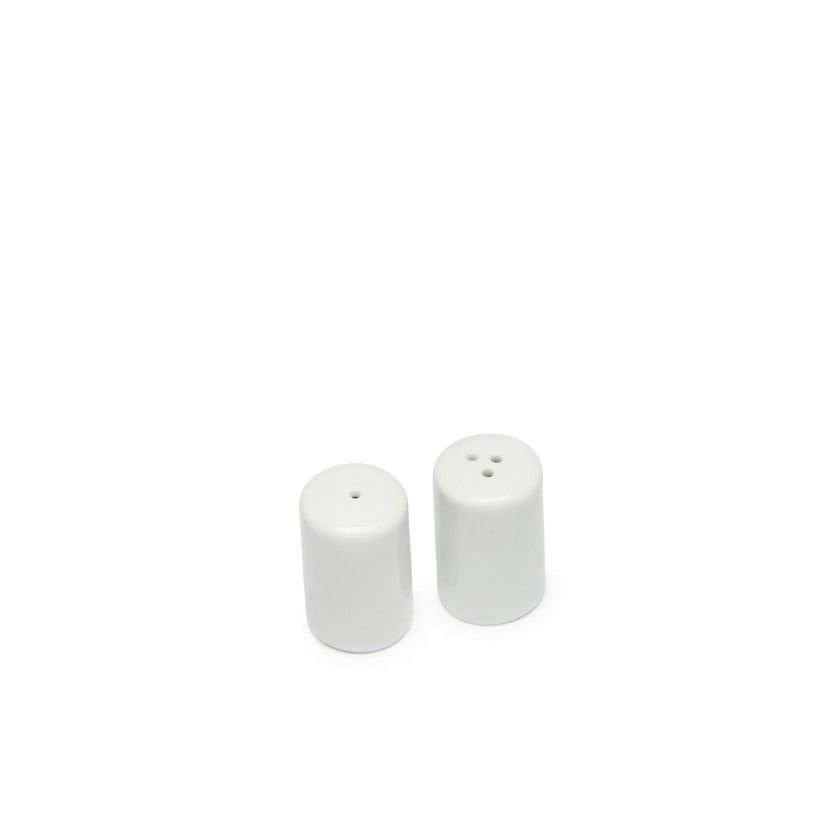 Saleiro + Pimenteiro Porcelana Simple Branco 2.5X4cm Saleiro + Pimenteiro Porcelana Simple Branco 2.5X4cm