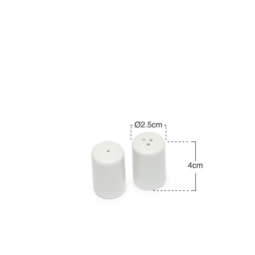 Saleiro + Pimenteiro Porcelana Simple Branco 2.5X4cm Saleiro + Pimenteiro Porcelana Simple Branco 2.5X4cm