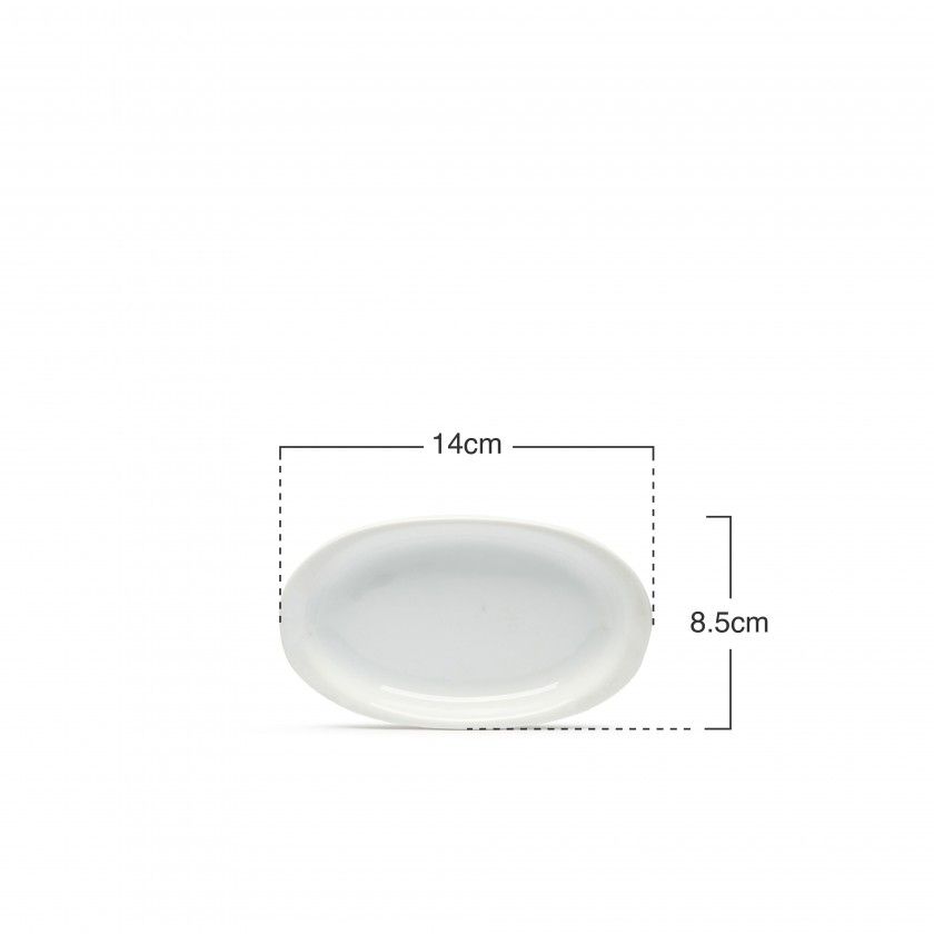 Travessa Porcelana Degusta��o Branco 14X8.5X1.5cm