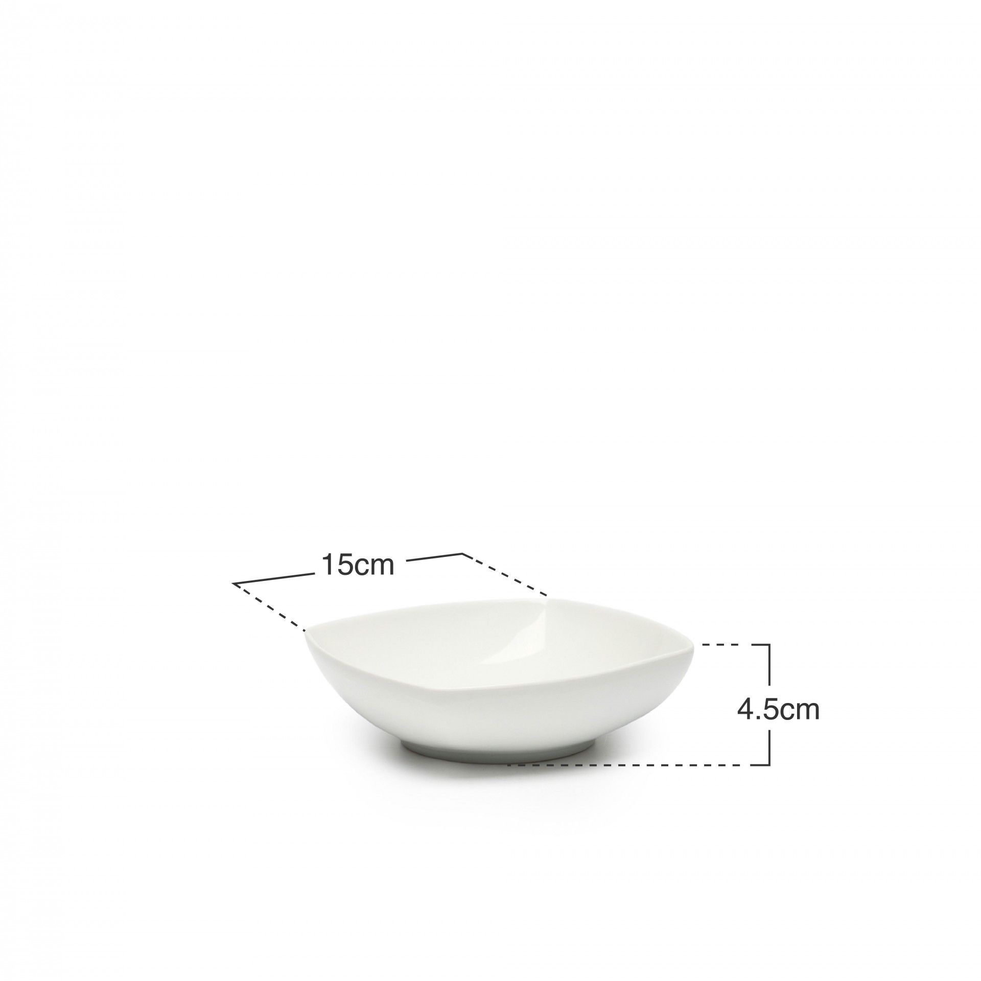 Saladeira Porcelana Kenia Branco 15X15X4.5cm