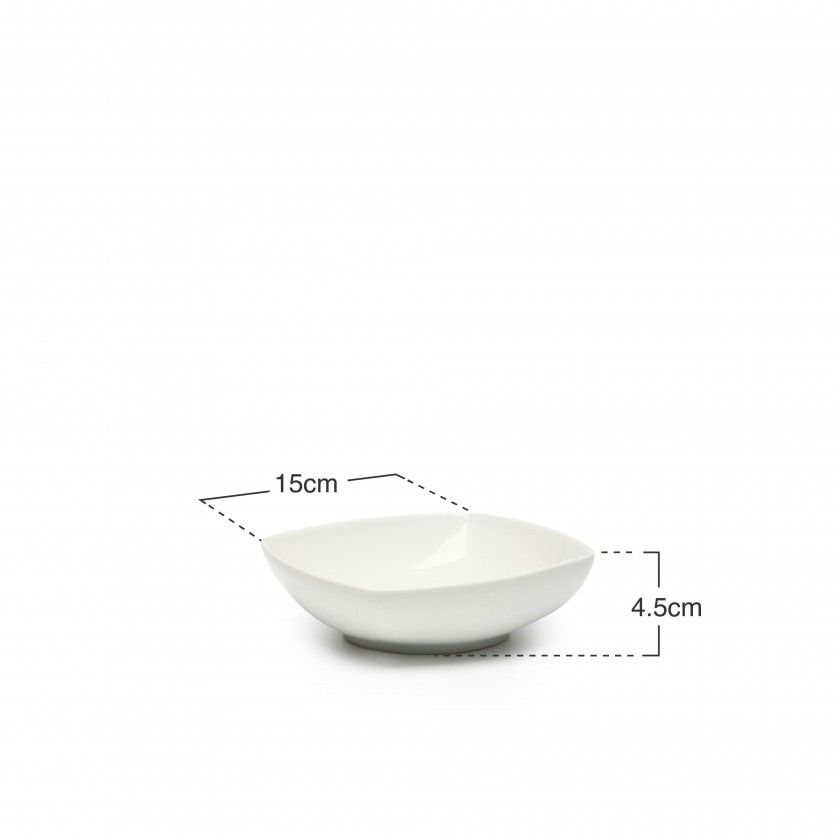 Saladeira Porcelana Kenia Branco 15X15X4.5cm