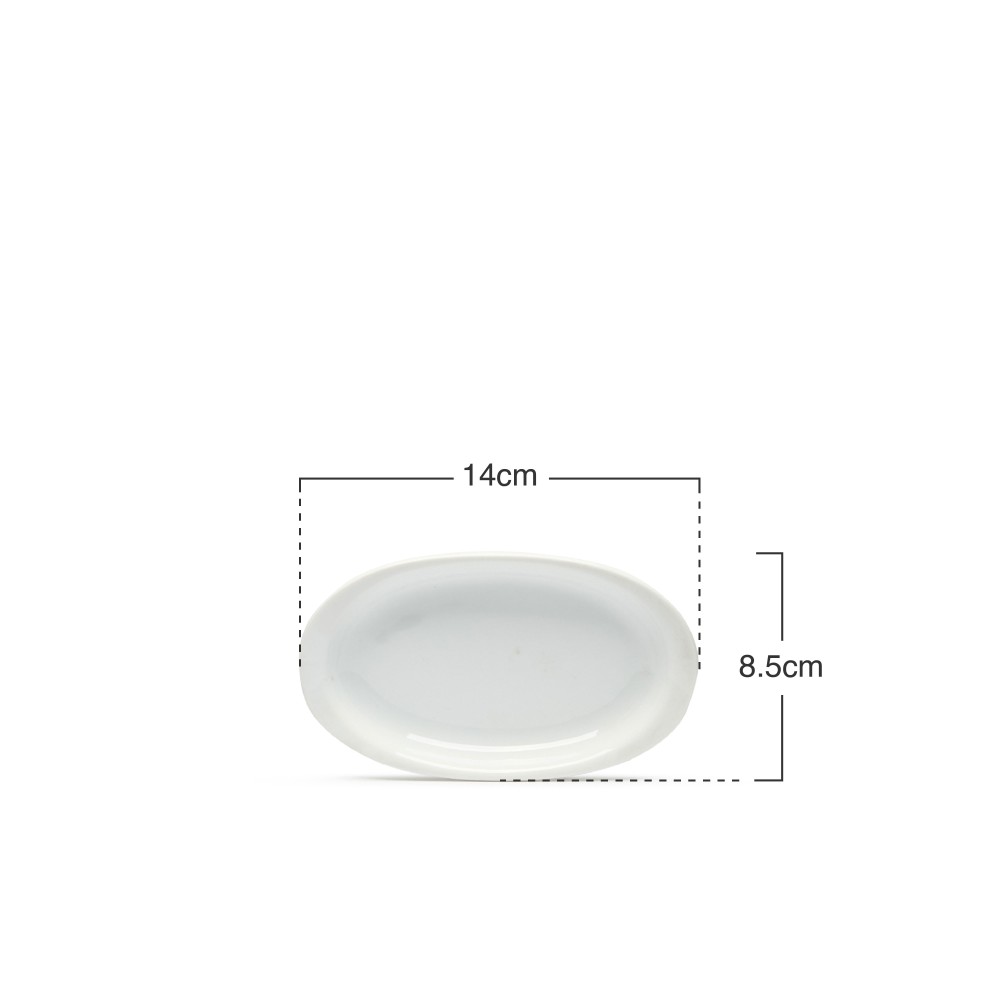 Travessa Porcelana Degusta��o Branco 14X8.5X1.5cm
