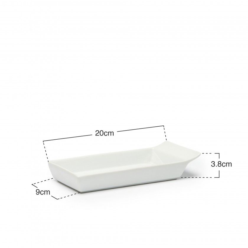Travessa Porcelana Ming com Asa Branco Travessa Porcelana Ming com Asa Branco