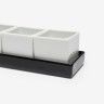 Base com 3 Taças + Colher Porcelana Ming Branco 5X5X4cm Base com 3 Taças + Colher Porcelana Ming Branco 5X5X4cm