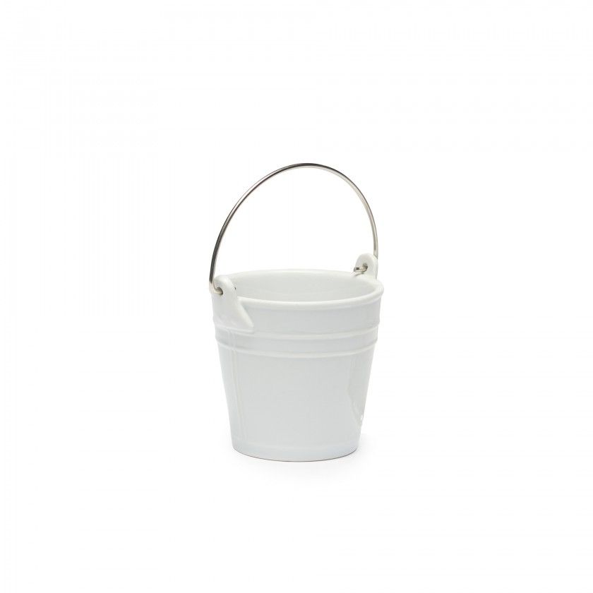 Balde com Asa Porcelana Degustacion Branco 43cl 11X10cm Balde com Asa Porcelana Degustacion Branco 43cl 11X10cm