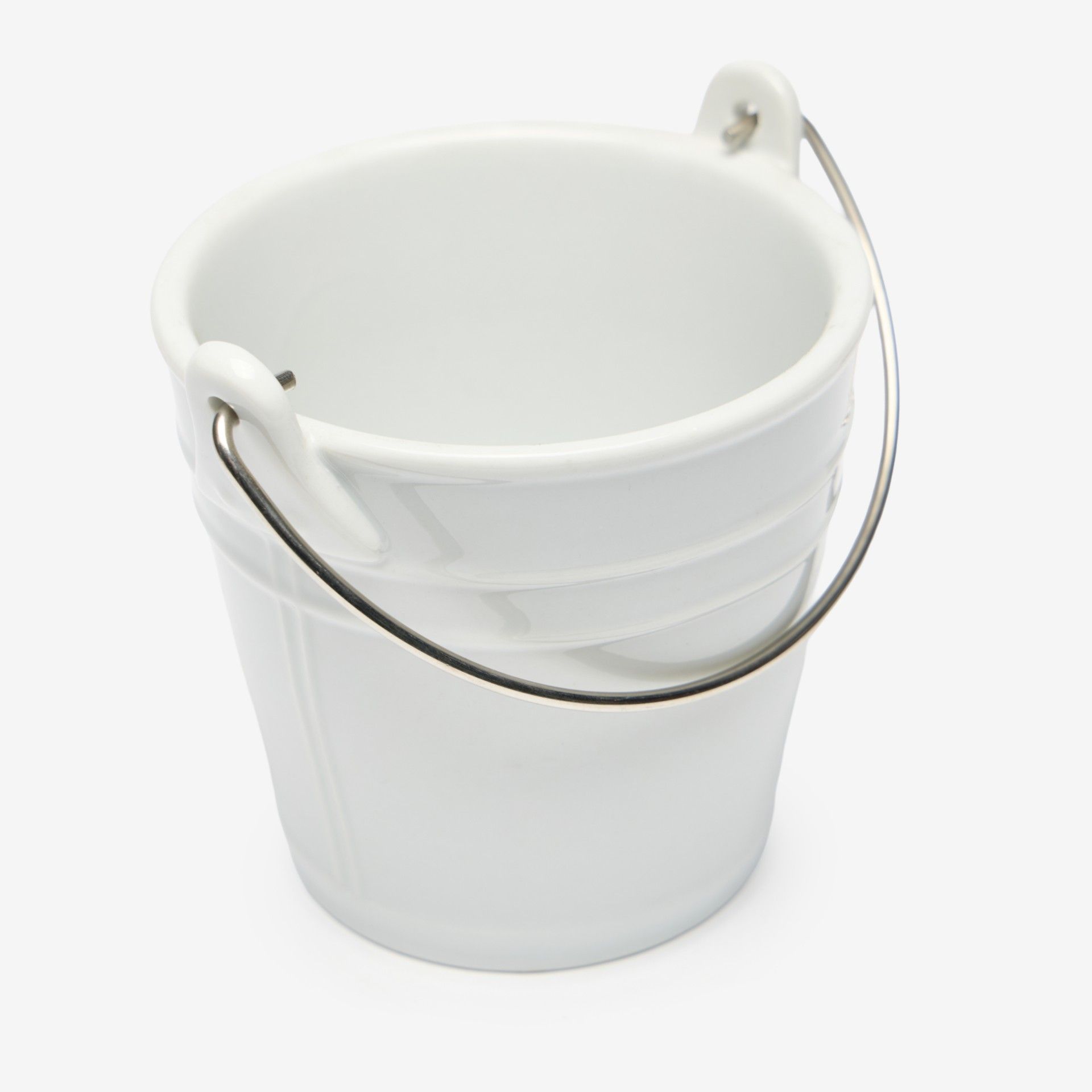 Balde com Asa Porcelana Degustacion Branco 43cl 11X10cm