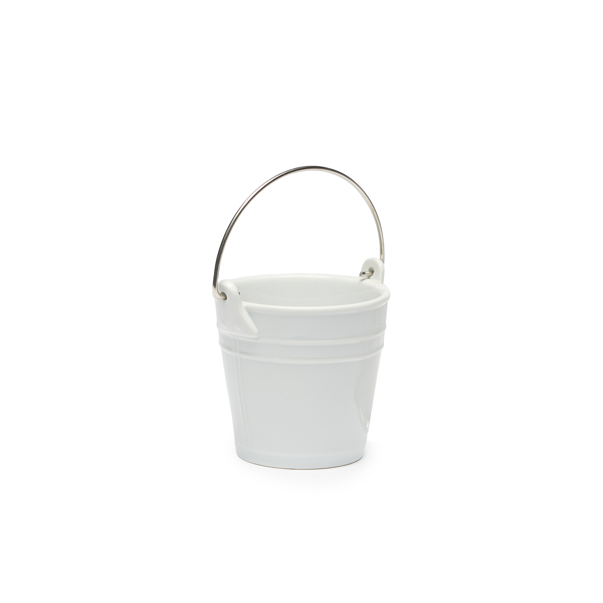 Balde com Asa Porcelana Degustacion Branco 43cl 11X10cm
