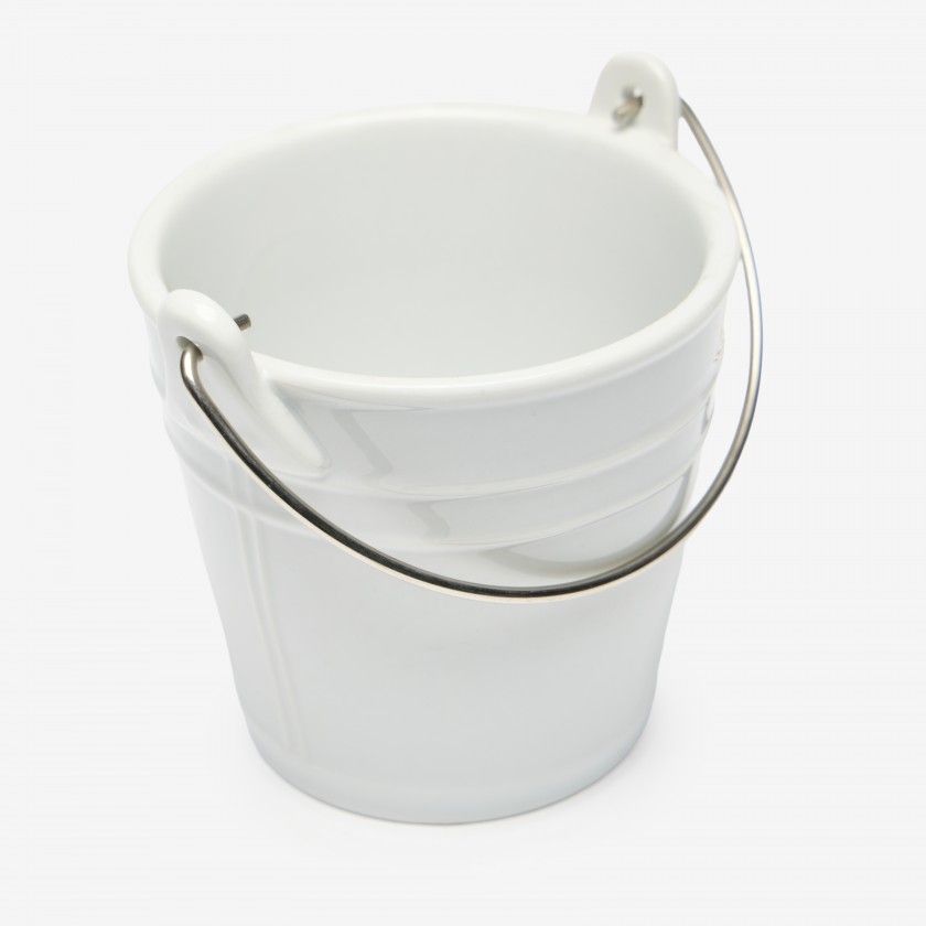 Balde com Asa Porcelana Degustacion Branco 43cl 11X10cm Balde com Asa Porcelana Degustacion Branco 43cl 11X10cm