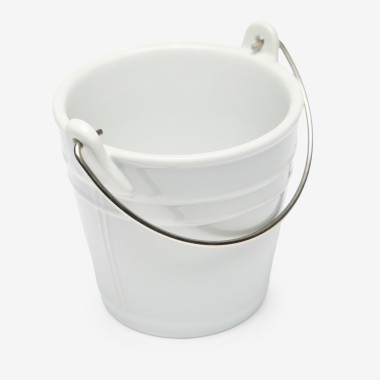 Balde com Asa Porcelana Degustacion Branco 43cl 11X10cm